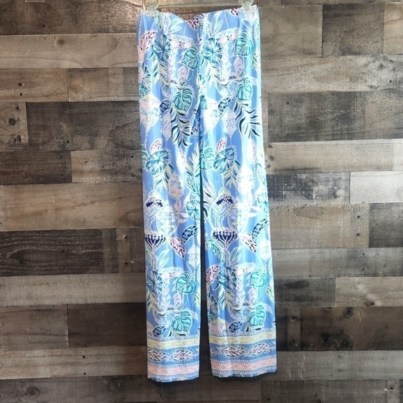 New Lilly Pulitzer Georgia May Palazzo Pants Blue Peri XS - Picture 2 of 7